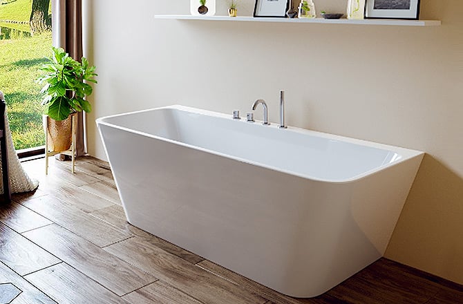 Baignoire semi-îlot murale daily'o alterna