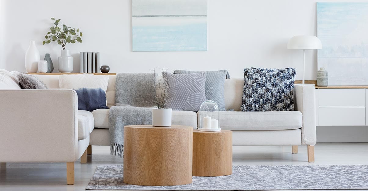un salon au style scandinave avec objets et accessoires tendances