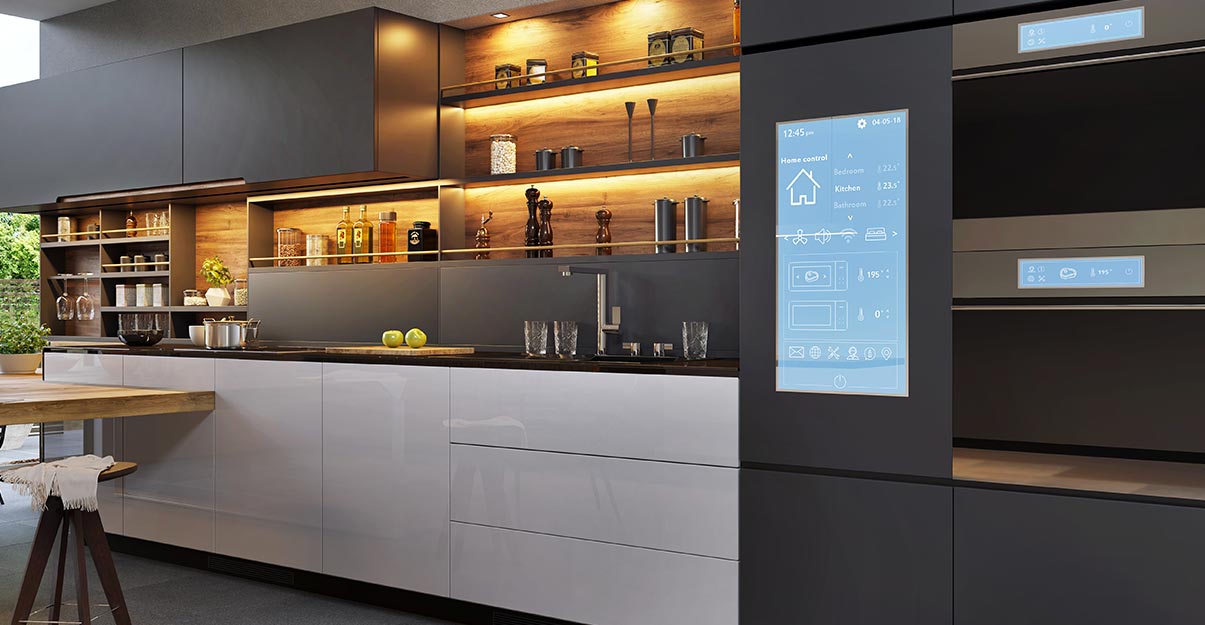 une cuisine au style contemporain connectée