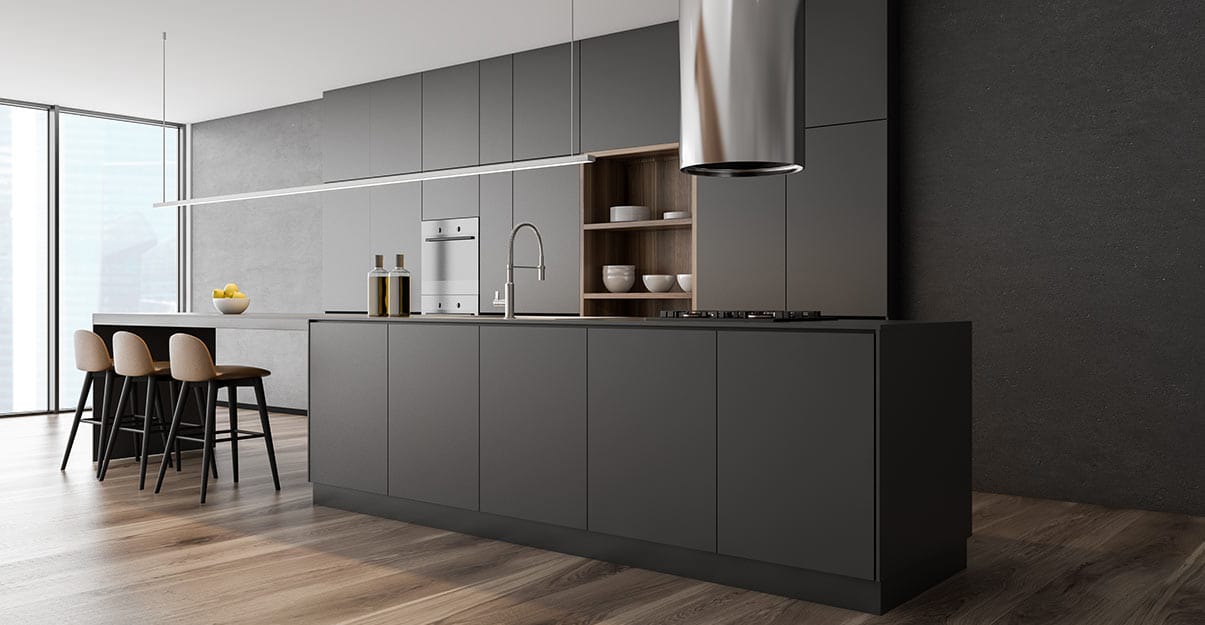 une cuisine au style contemporain total look noir