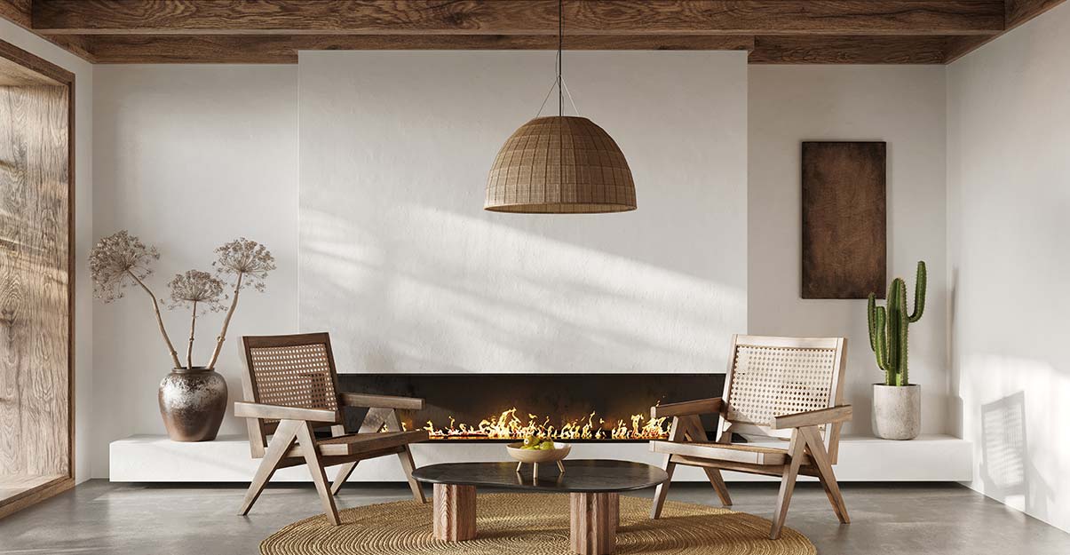 un salon au style bohème rustique