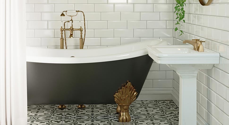 une salle de bain au style vintage