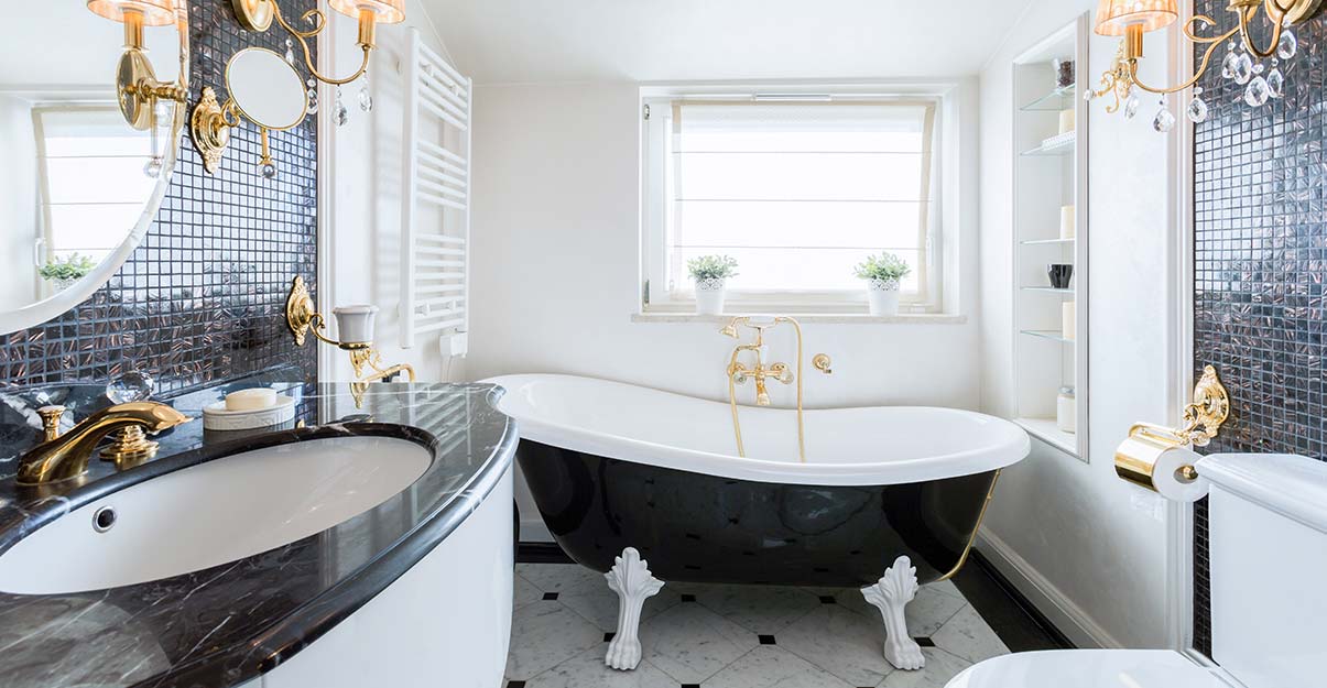 une salle de bain au style vintage