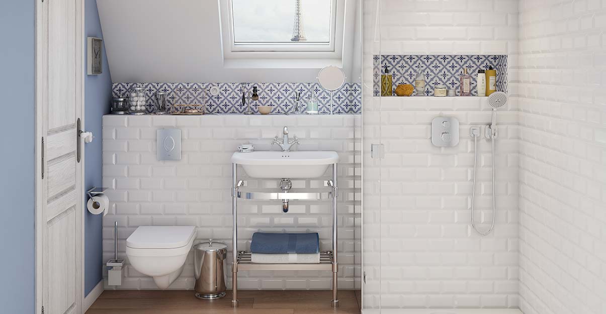 une salle de bain au style vintage