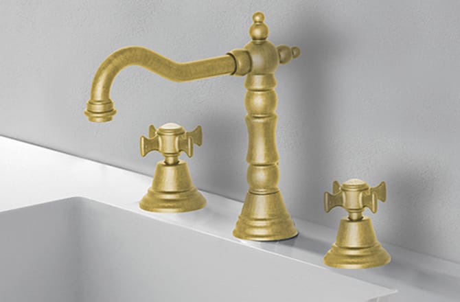 une robinetterie de lavabo au style vintage