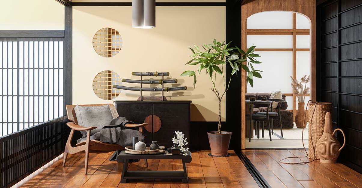un salon au style japonais