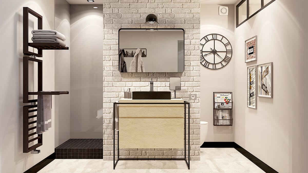 une salle de bain au style vintage