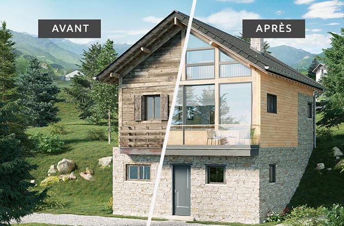 Isolation extérieur avant après