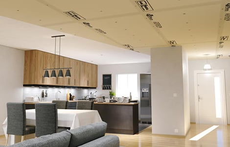 La plaque de plâtre pour pièce avec une belle hauteur sous plafond