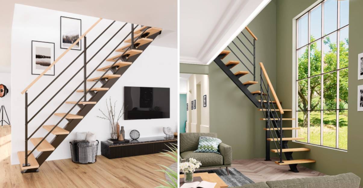 Zoom sur Escalier bois métal Poutre² de Gimm Menuiseries