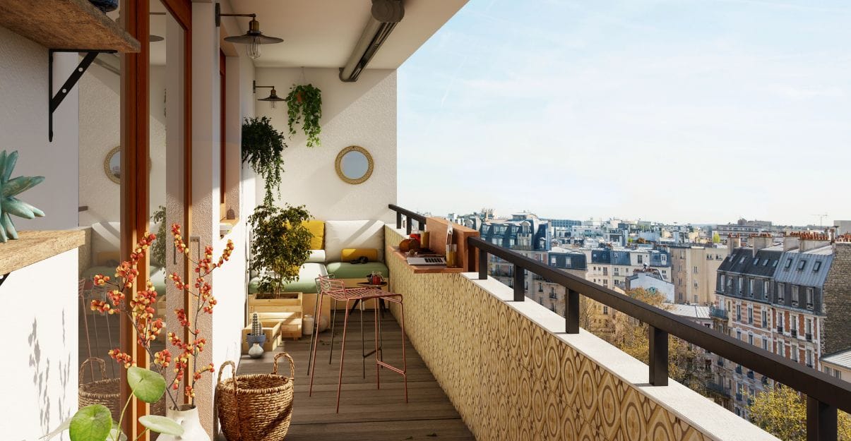 un balcon style vintage