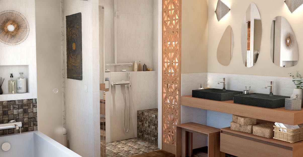 salle de bain ethnique chic