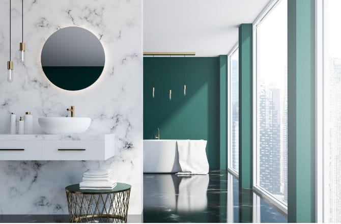 Total look vert et marbre, so chic