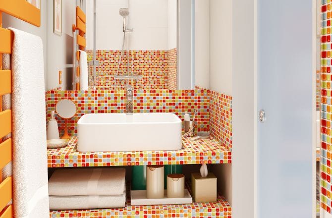 Une salle de bain style Pop