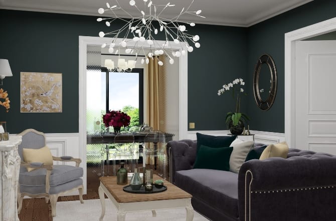 Salon classique chic 