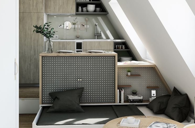 Une chambre de bonne adaptée à un étudiant