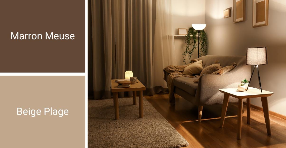 Marron Meuse & Beige Plage : La sobriété élégante