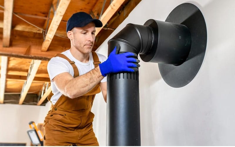 pose de poêle à bois
