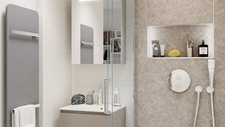 Aménagement de studio : découvrez ce projet de petite salle de bain signé La Maison Saint-Gobain