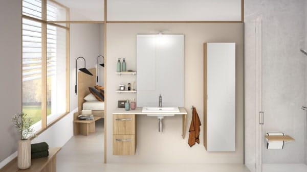 Salle de bains ASTRAL chêne scié clair structuré