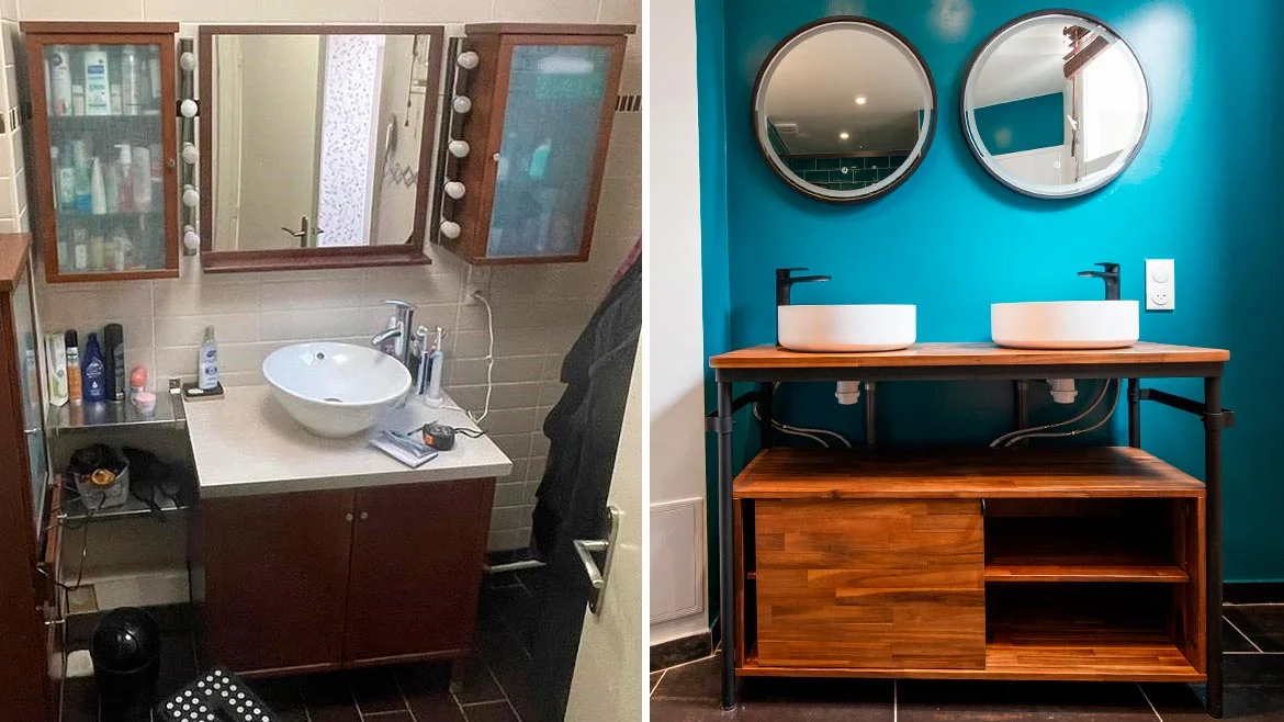 avant apres meuble vasque