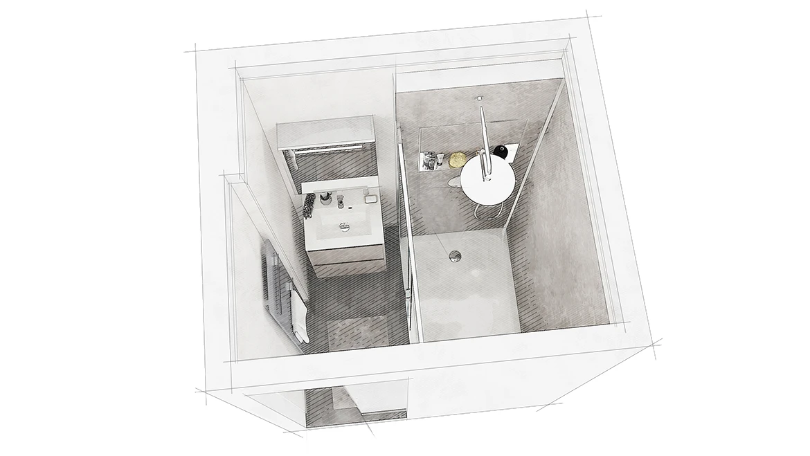 Petite salle de bain, vue générale