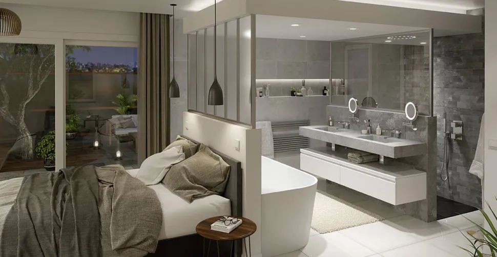 une salle de bain moderne-design