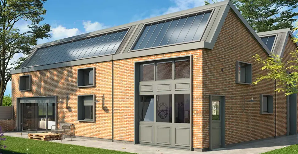 Toiture de bâtiment industriel shed et bac acier