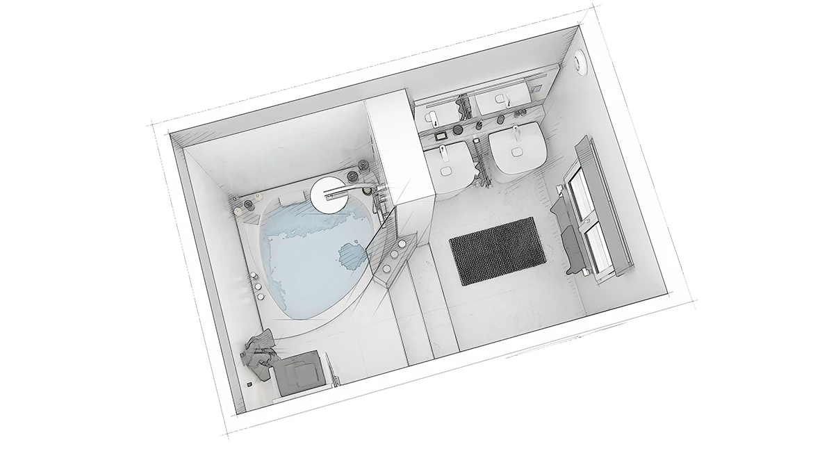 Salle de bain moderne vue générale