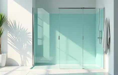 Revêtement mural de douche : le verre 