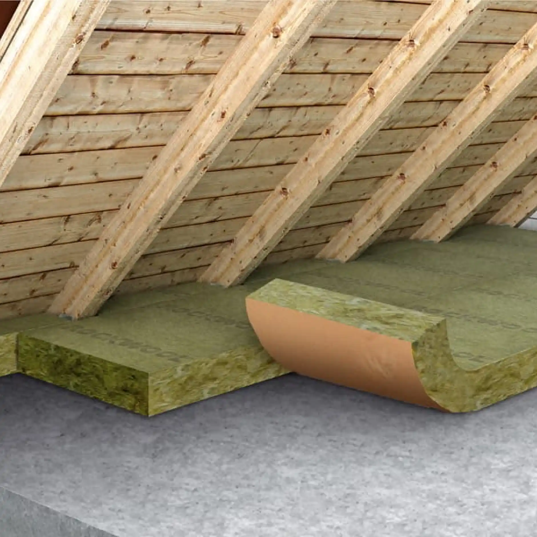 Rouleau isolant en laine de roche ROULROCK KRAFT