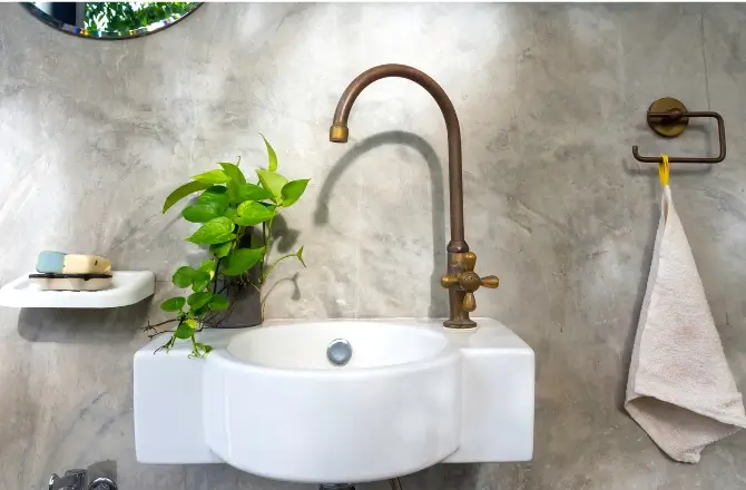 Salle de bain en béton ciré : une solution compatible avec murs, sols, douche, mobilier