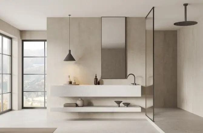 Salle de bain béton ciré : idéal pour un style industriel