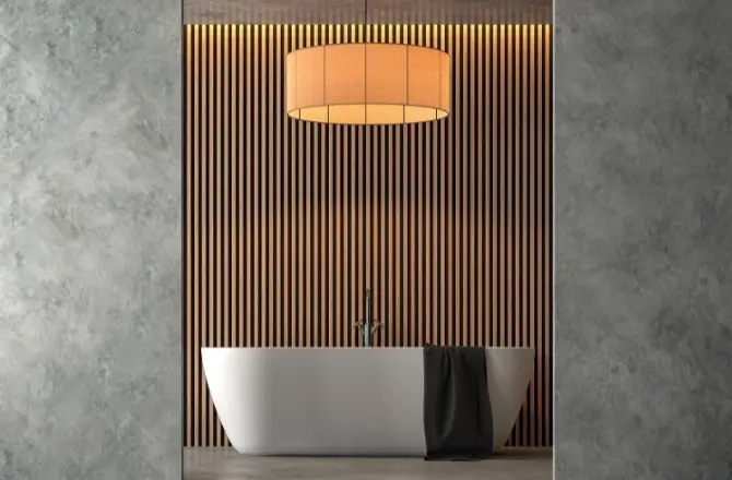 Salle de bain béton ciré : idéal en association de matériaux nobles