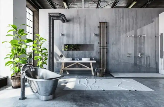 Salle de bain béton ciré : idéal pour un style industriel