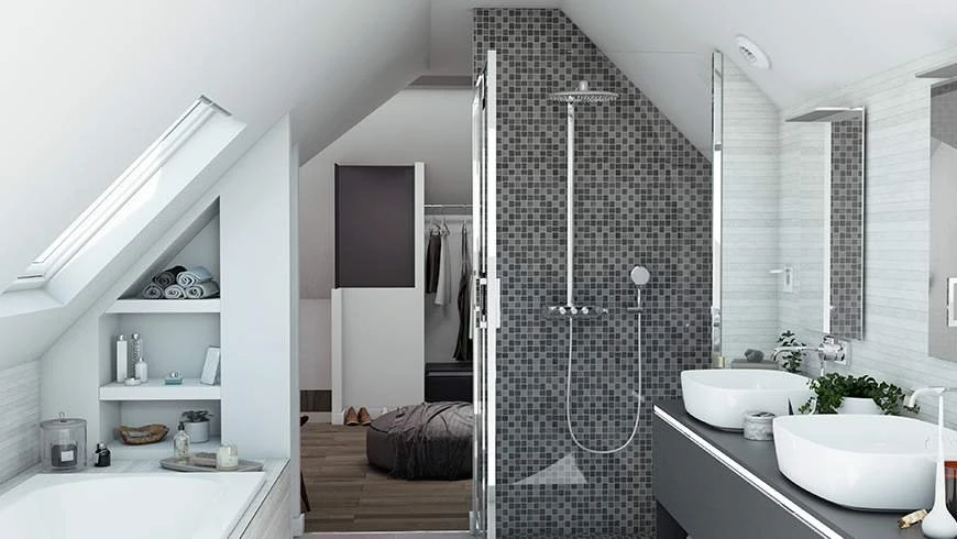 Agencement une salle de bain familiale, La Maison Saint-Gobain