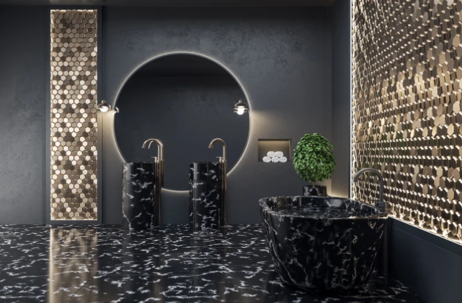 Salle de bain blanche et noire : top 10 des inspirations La Maison Saint-Gobain
