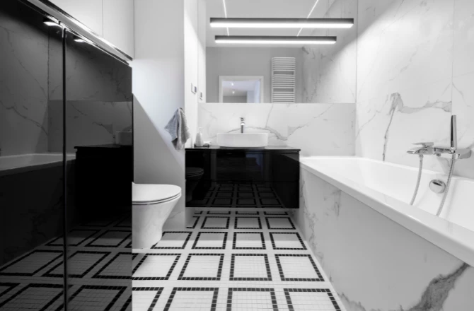 Salle de bain blanche et noire : top 10 des inspirations La Maison Saint-Gobain