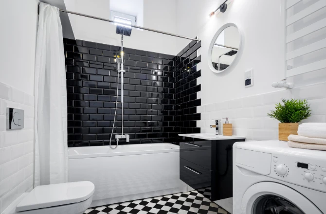 Salle de bain blanche et noire : top 10 des inspirations La Maison Saint-Gobain