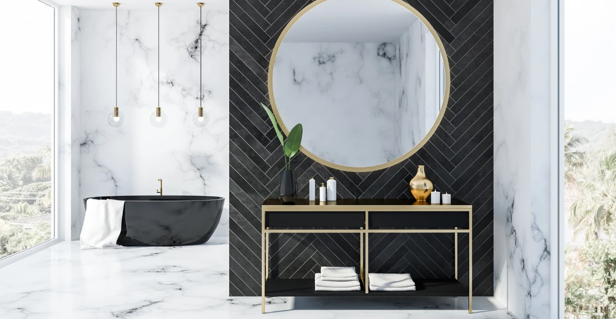 Salle de bain blanche et noire : top 10 des inspirations La Maison Saint-Gobain