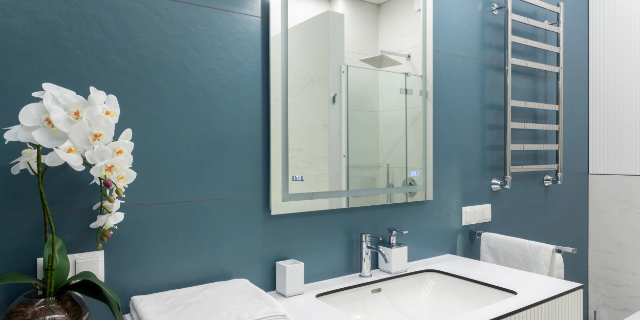 Salle de bain bleue : inspiration Halo Bleu