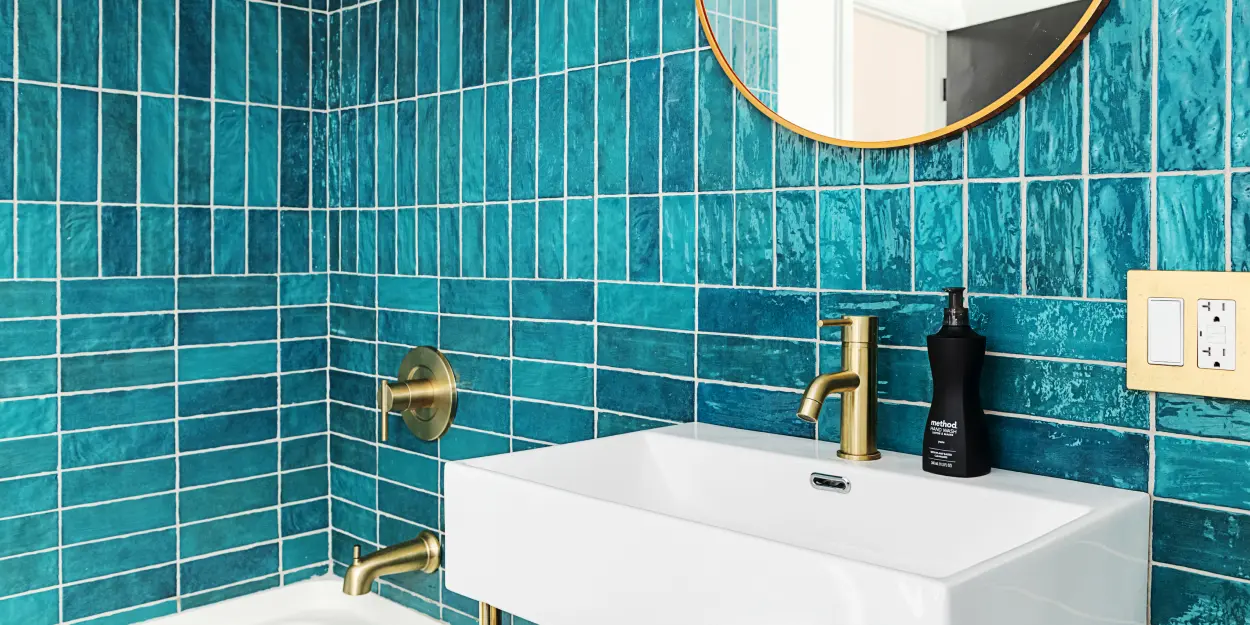 Salle de bain bleue : inspiration Verre Azur