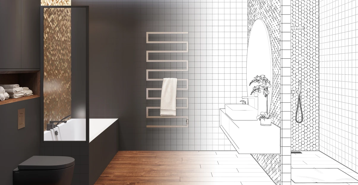 Salle de bain noire et bois : une bonne idée ?