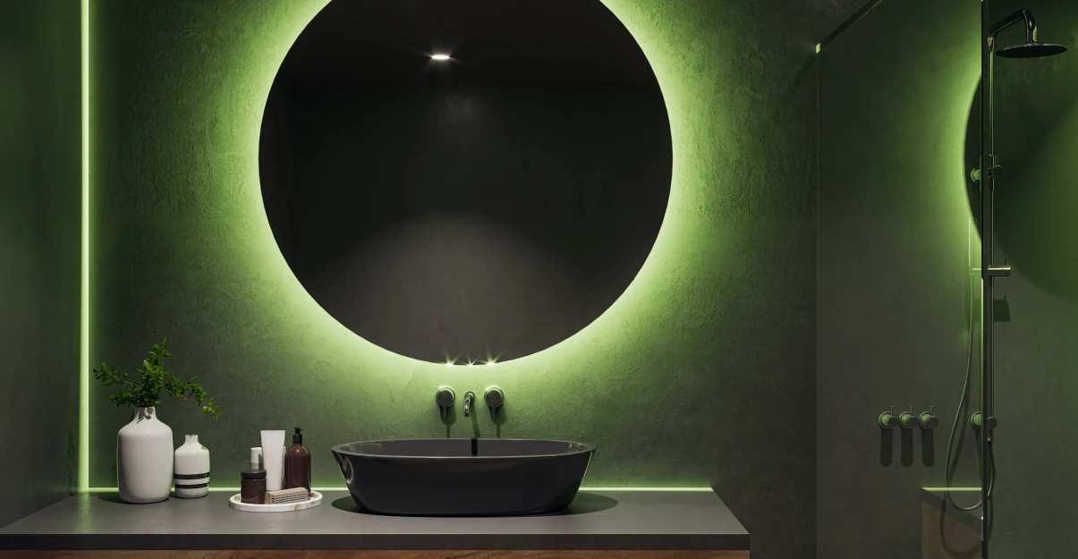 Salle de bain noire et bois : une bonne idée ?