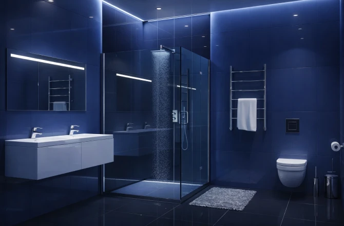 couleur salle de bain bleu nuit