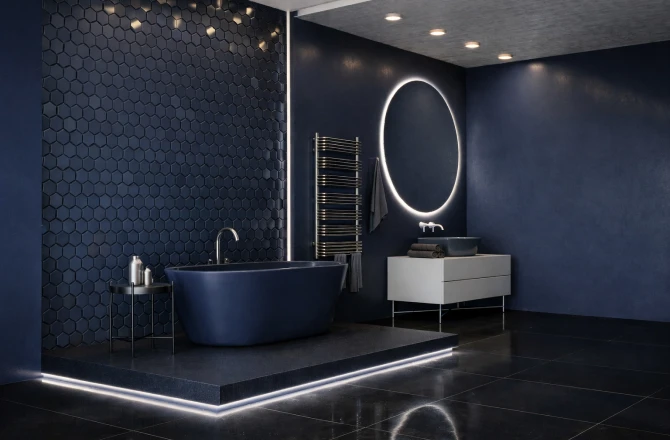 couleur salle de bain bleu nuit