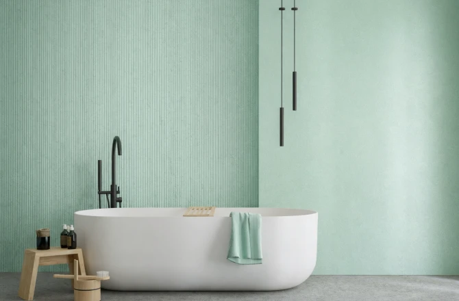 couleur salle de bain vert d'eau