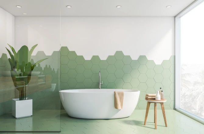 couleur salle de bain vert d'eau