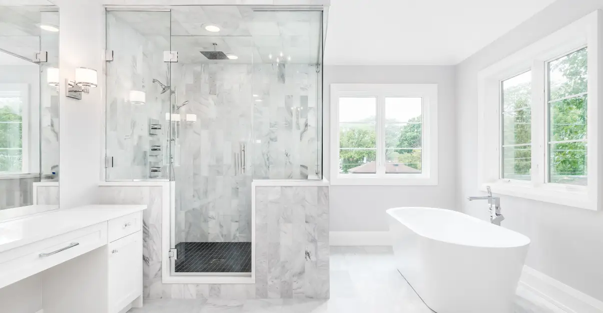 Salle de bain douche et baignoire séparation