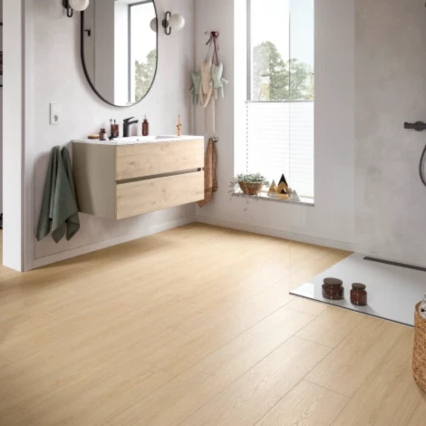 Sol stratifié EGGER Aqua+ pour la salle de bain